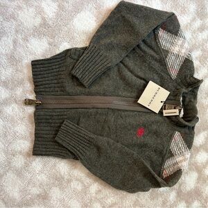 Burberry Zip-Up Cardigan Sweater